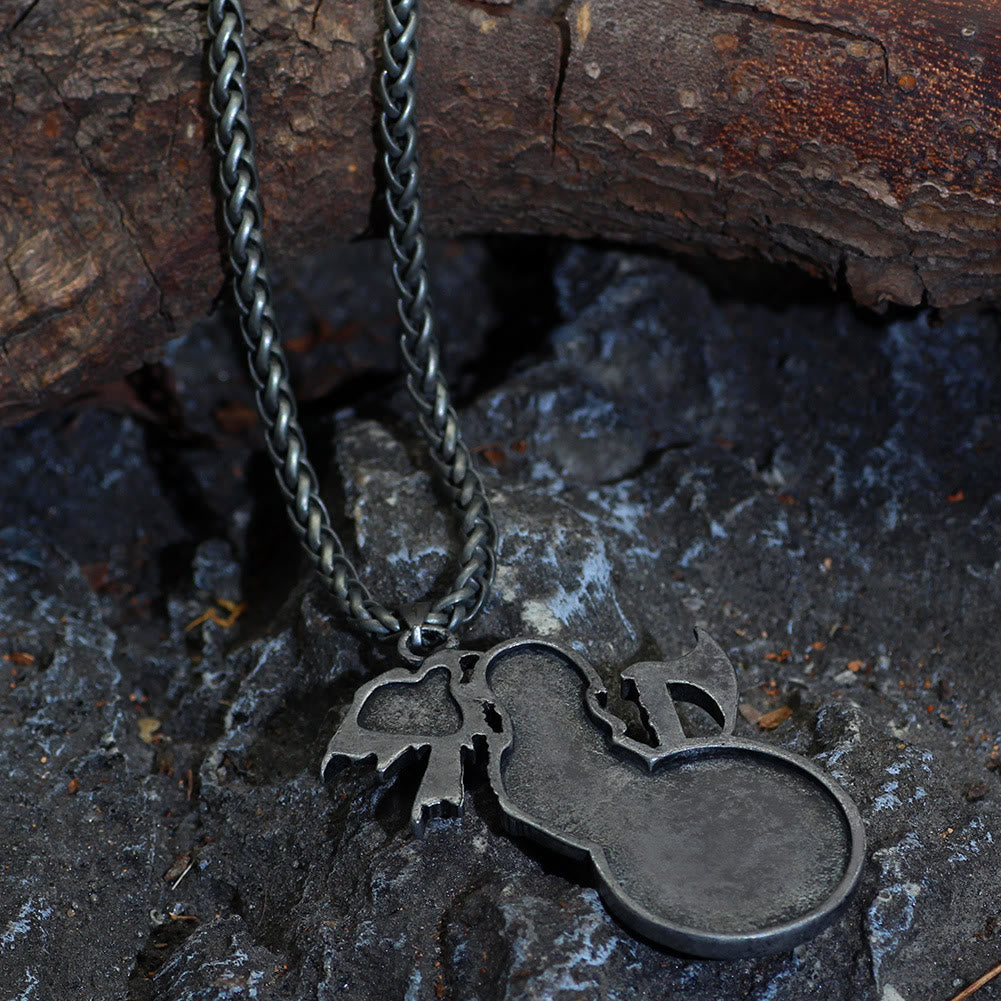 WorldNorse Viking Axe Shield Raven Necklace