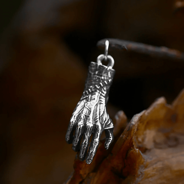 WorldNorse Skull Hand Bone Necklace - image 1