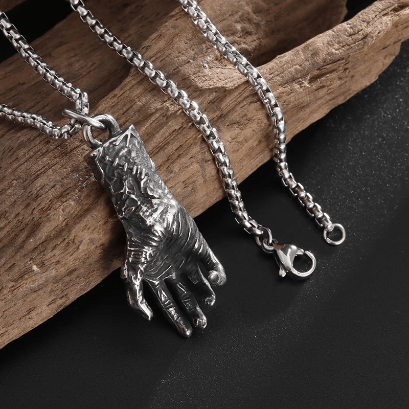 WorldNorse Skull Hand Bone Necklace