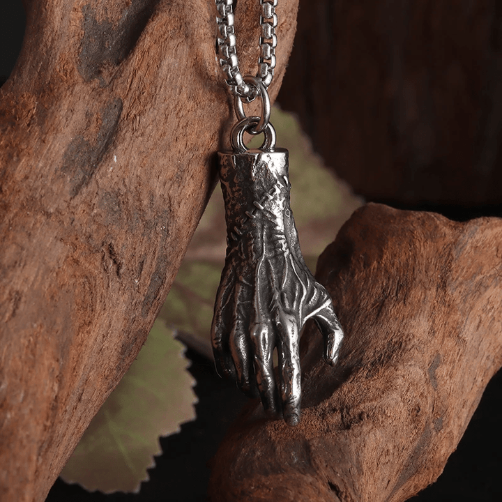 WorldNorse Skull Hand Bone Necklace