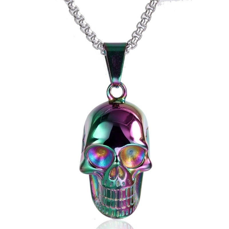 WorldNorse Stainless Steel Skull Pendant Necklace