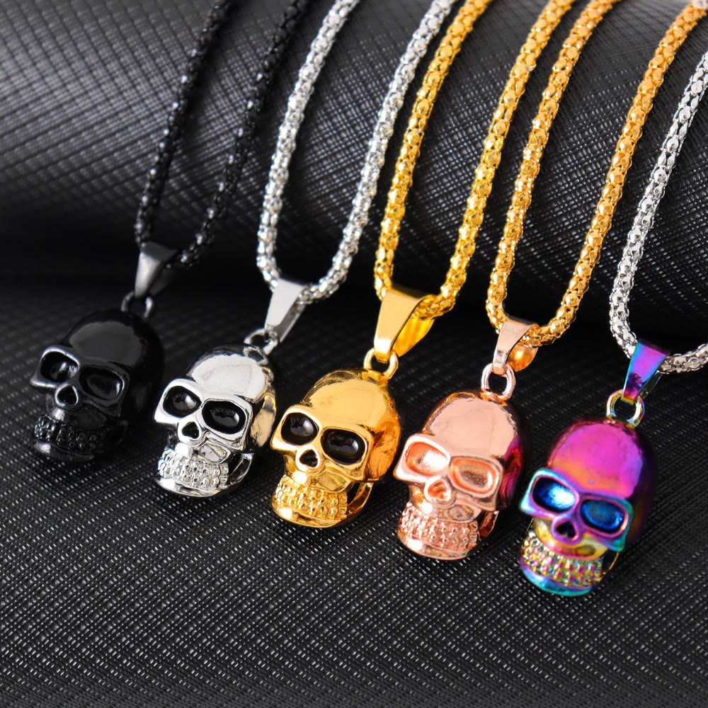 WorldNorse Stainless Steel Skull Pendant Necklace