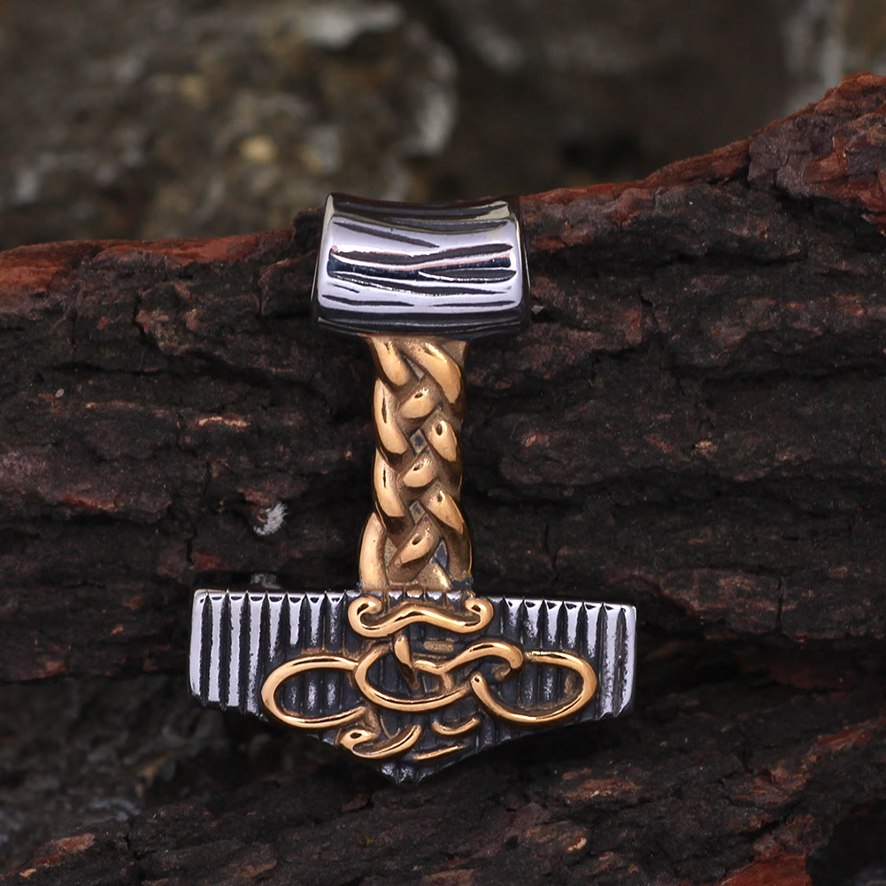 WorldNorse Mjolnir Hammer Celtic Knot Necklace - image 3