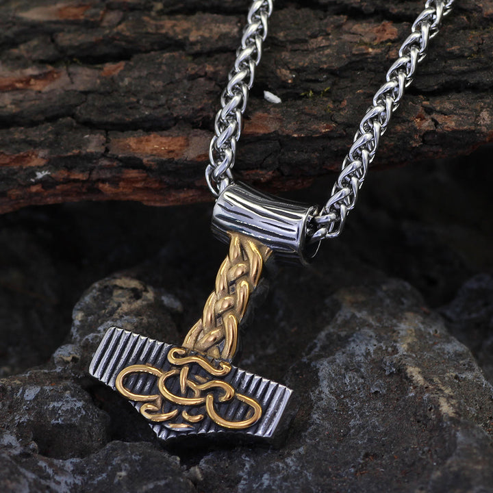 WorldNorse Mjolnir Hammer Celtic Knot Necklace