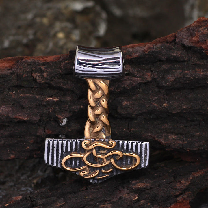 WorldNorse Mjolnir Hammer Celtic Knot Necklace