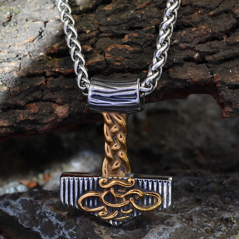 WorldNorse Mjolnir Hammer Celtic Knot Necklace - Necklace - image 0