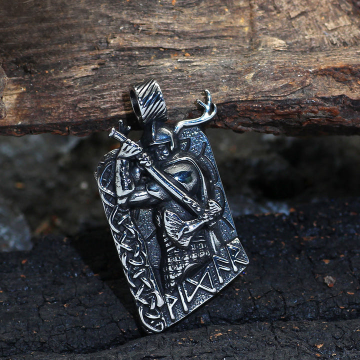 WorldNorse  Celtic Knot Rune Axe Necklace