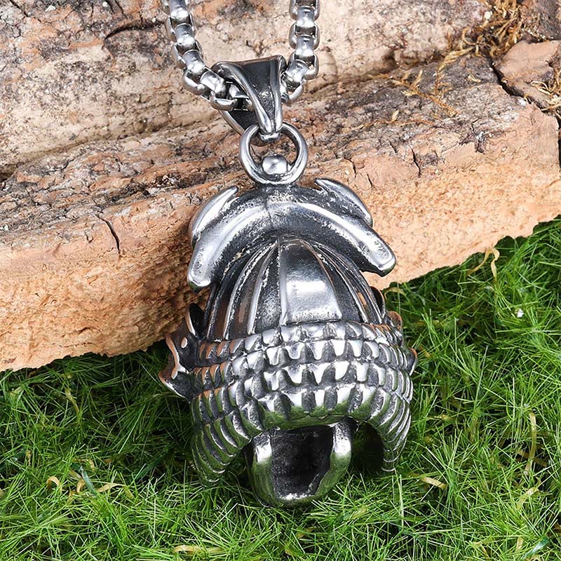 WorldNorse Samurai Skull Ghost Necklace