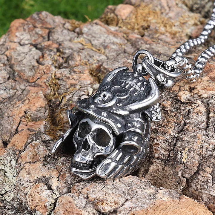 WorldNorse Samurai Skull Ghost Necklace