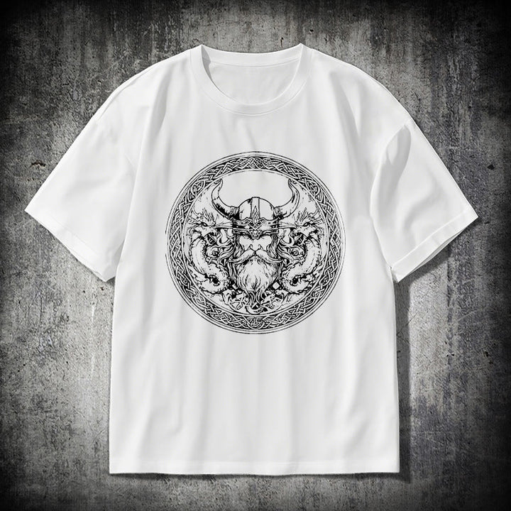 WorldNorse Celtic Knot Power Odin God T-shirt - White - 2XL - image 9