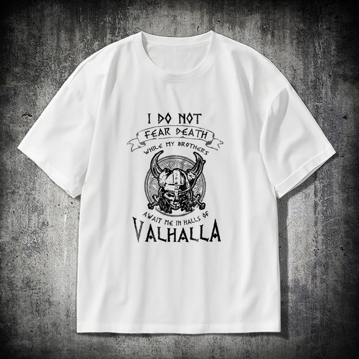 WorldNorse Do Not Fear Death Valhalla T-shirt - White - 2XL - image 9