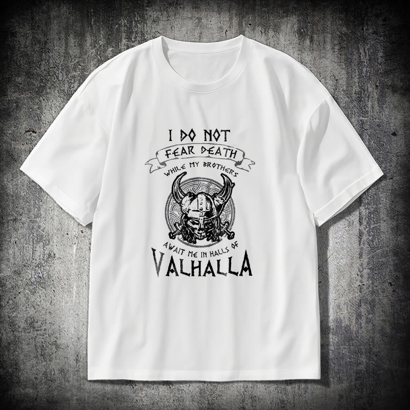 WorldNorse Do Not Fear Death Valhalla T-shirt - White - 2XL - image 9
