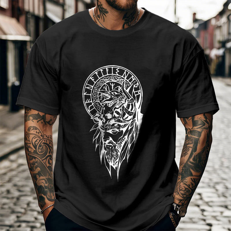 WorldNorse Vegvisir Wolve Celtic T-shirt