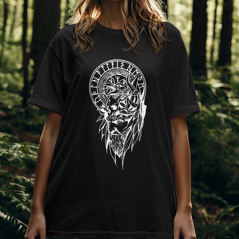 WorldNorse Vegvisir Wolve Celtic T-shirt