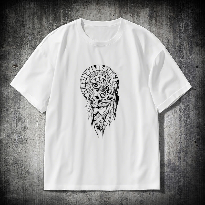 WorldNorse Vegvisir Wolve Celtic T-shirt - White - 2XL - image 9