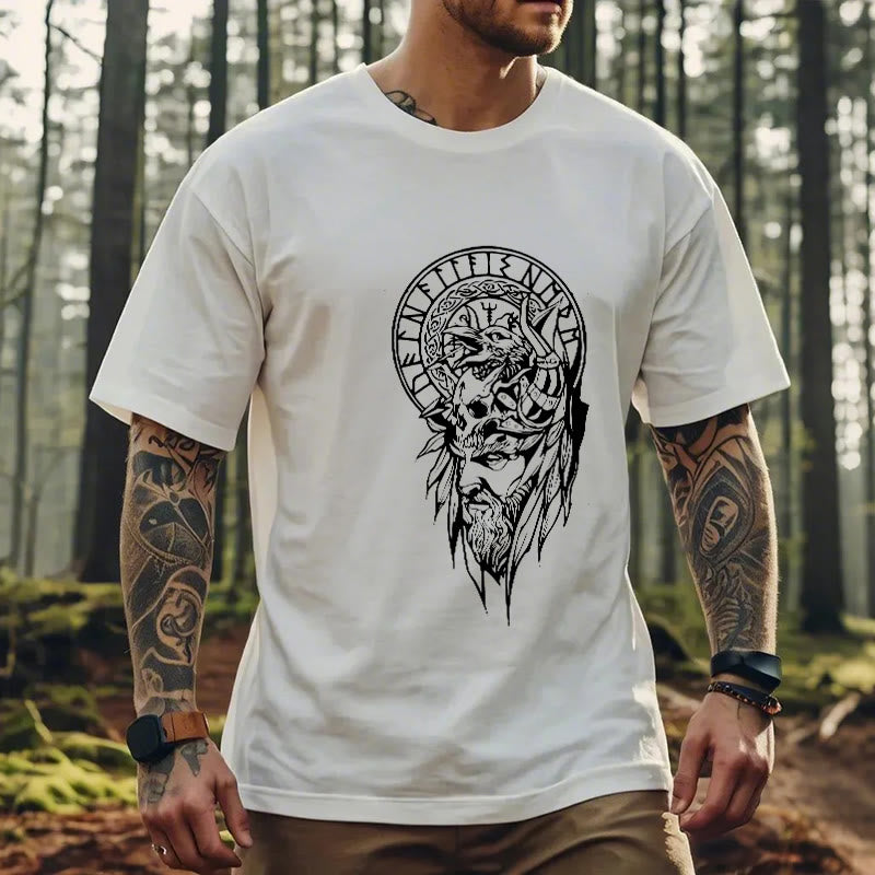 WorldNorse Vegvisir Wolve Celtic T-shirt