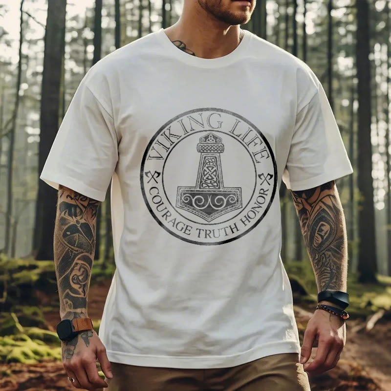 WorldNorse Viking Honor Thor's Hammer T-shirt - image 13