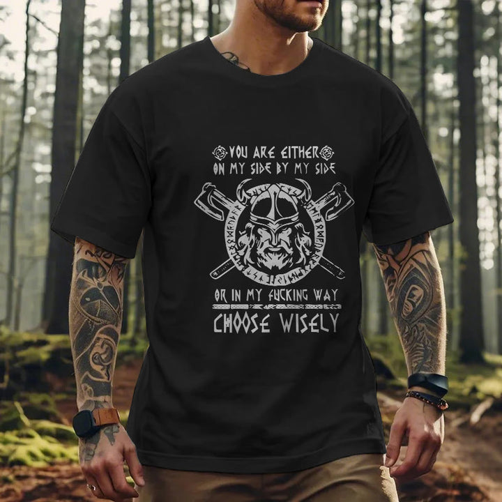 WorldNorse Vikings Rune Odin Symbol Axe T-shirt