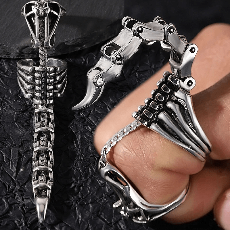 WorldNorse Gothic Scorpion Tail Adjustable Ring