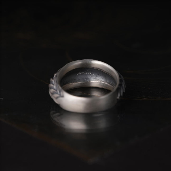 WorldNorse Artisan Guren Lotus Hammer Texture Ring