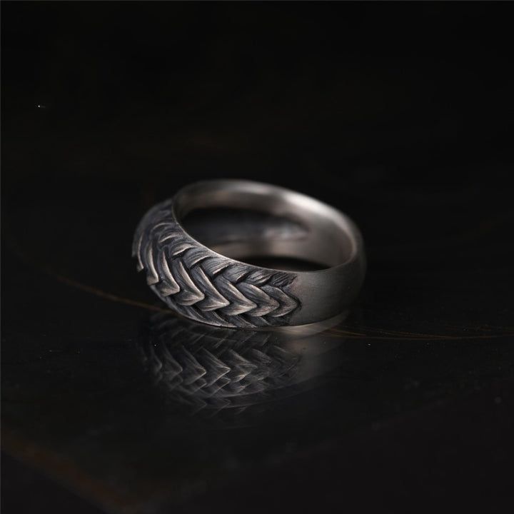 WorldNorse Artisan Guren Lotus Hammer Texture Ring