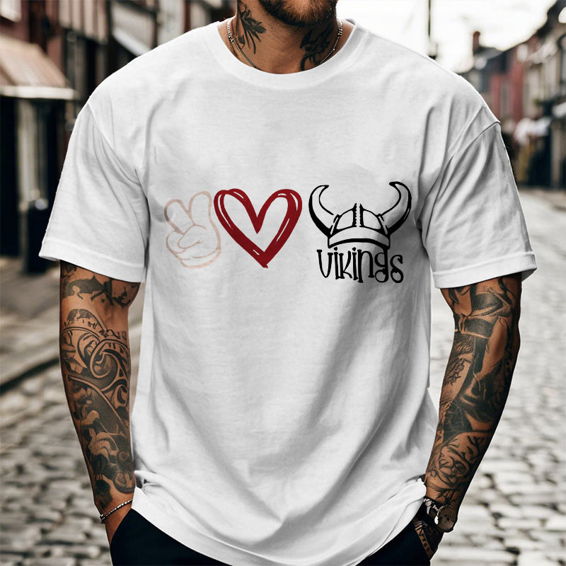 WorldNorse Vikings Heart Design T-shirt