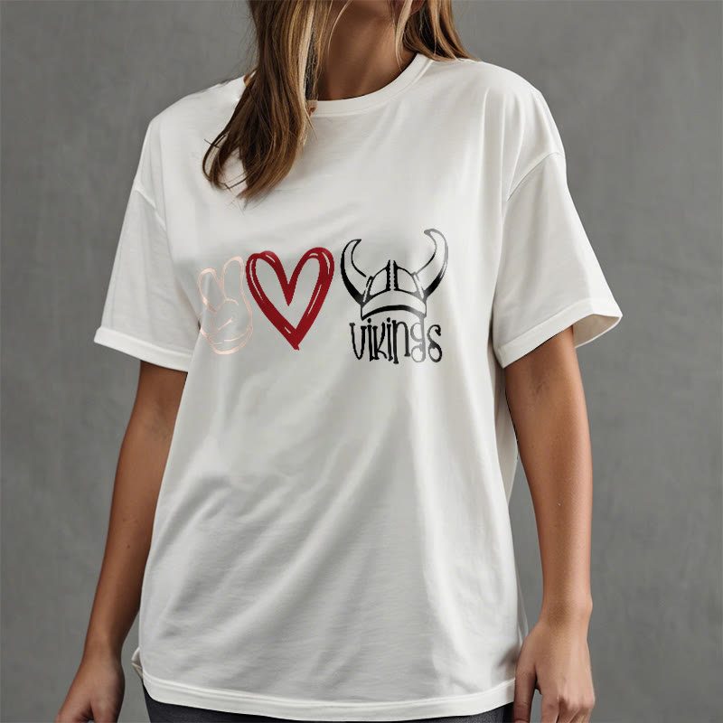 WorldNorse Vikings Heart Design T-shirt