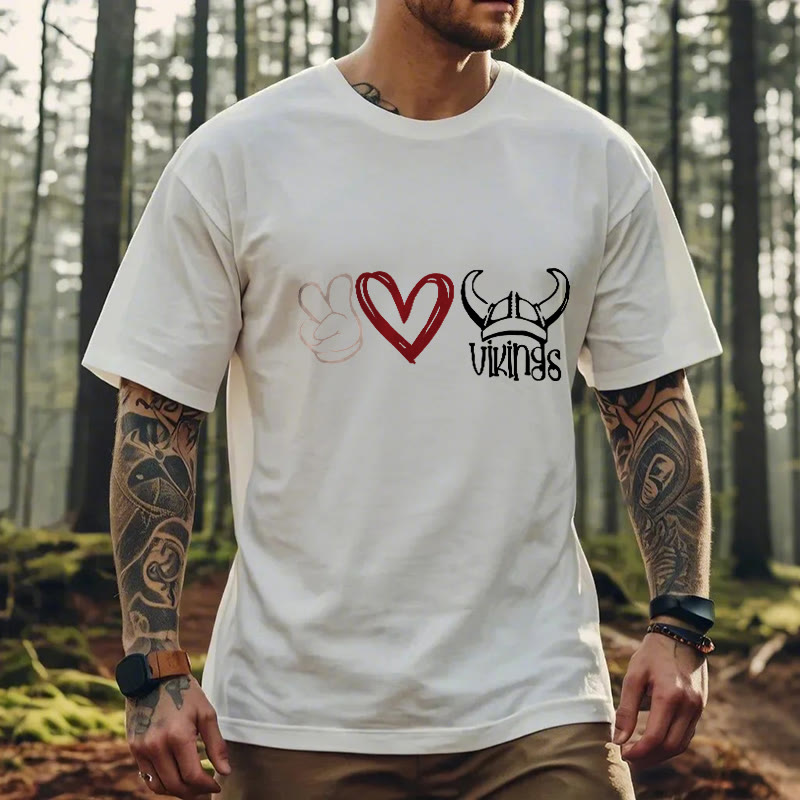 WorldNorse Vikings Heart Design T-shirt