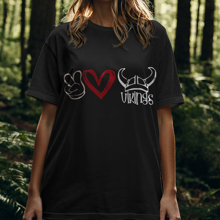 WorldNorse Vikings Heart Design T-shirt