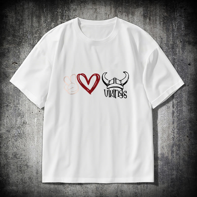 WorldNorse Vikings Heart Design T-shirt - White - 2XL - image 9