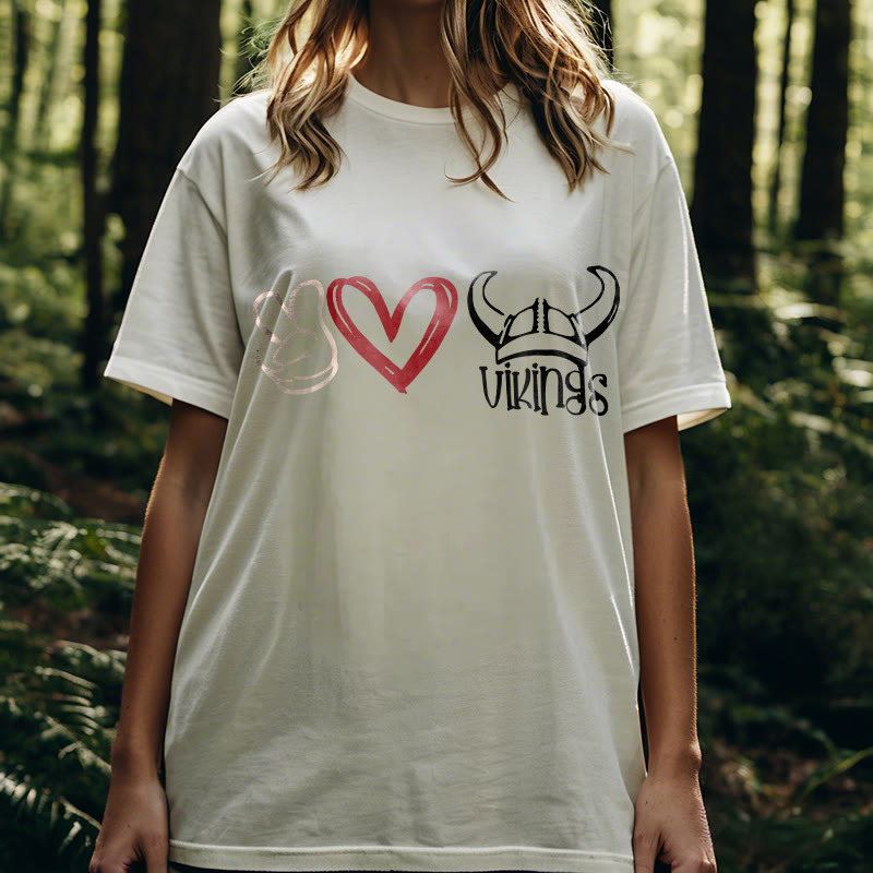 WorldNorse Vikings Heart Design T-shirt