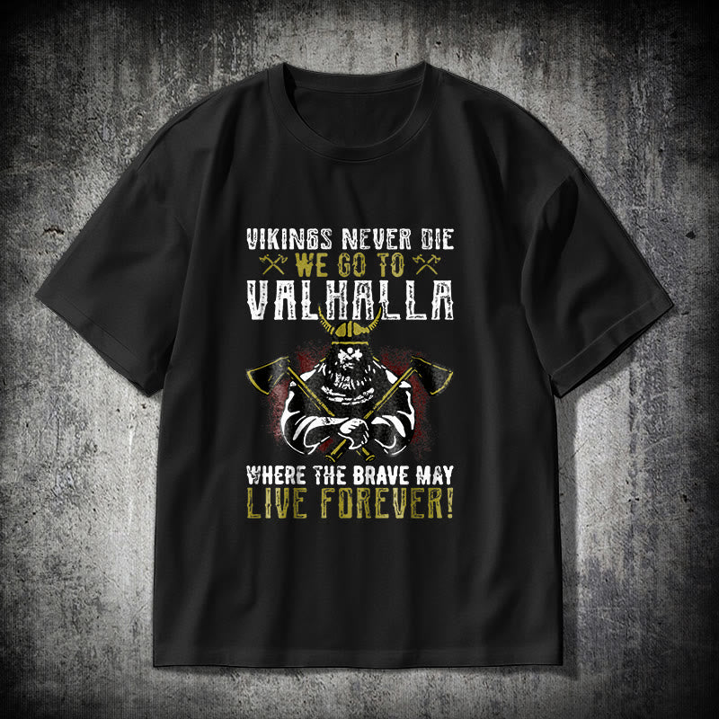 WorldNorse Never Die Valhalla T-shirt - Black - 2XL - image 0