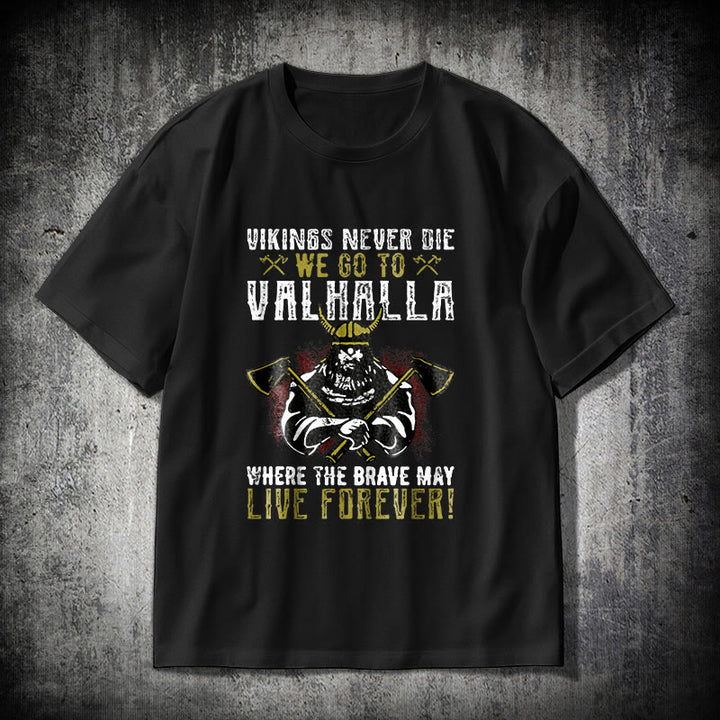 WorldNorse Never Die Valhalla T-shirt - Black - 2XL - image 0