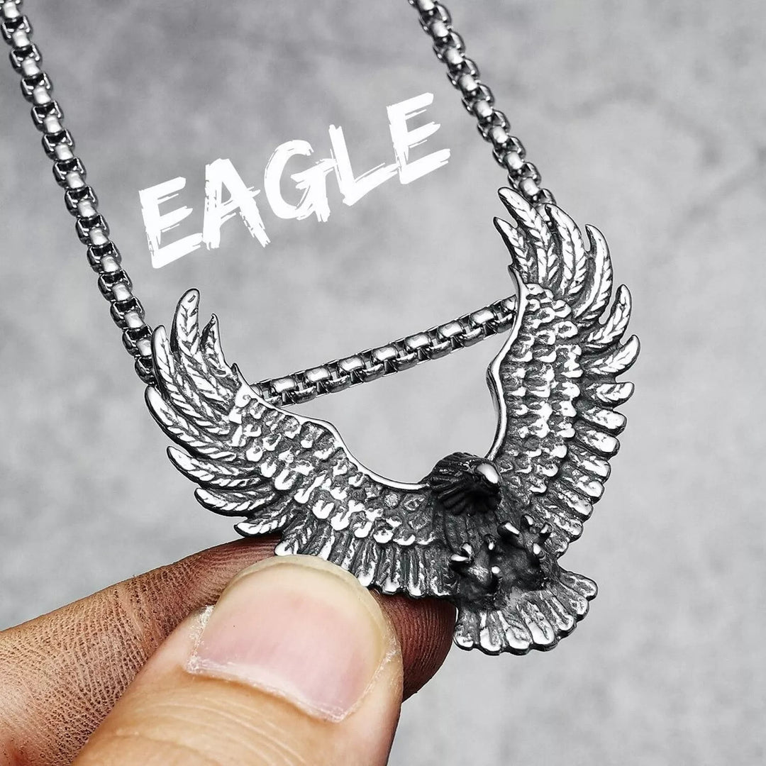 WorldNorse Eagle Hunt Titanium Steel Necklace