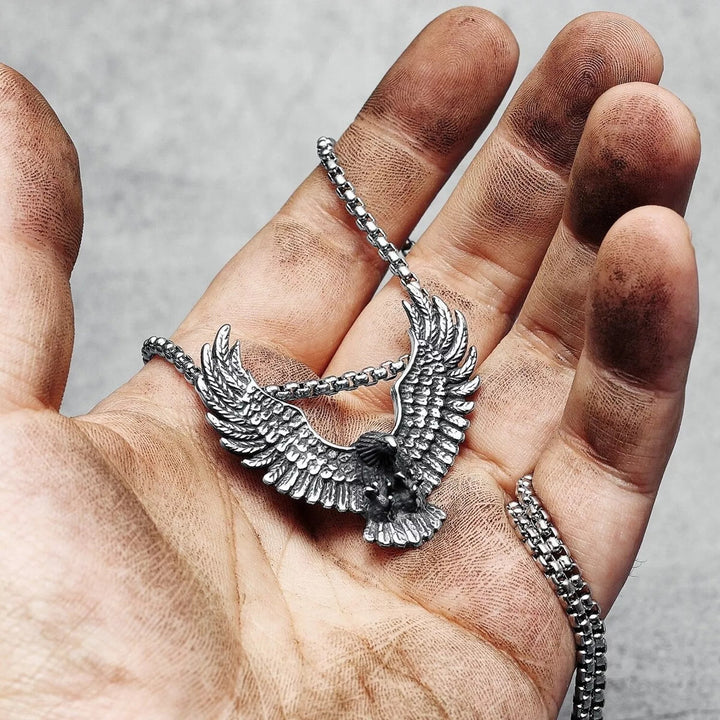 WorldNorse Eagle Hunt Titanium Steel Necklace