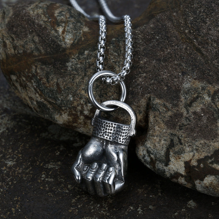 WorldNorse Retro Fist Vein Pendant Necklace