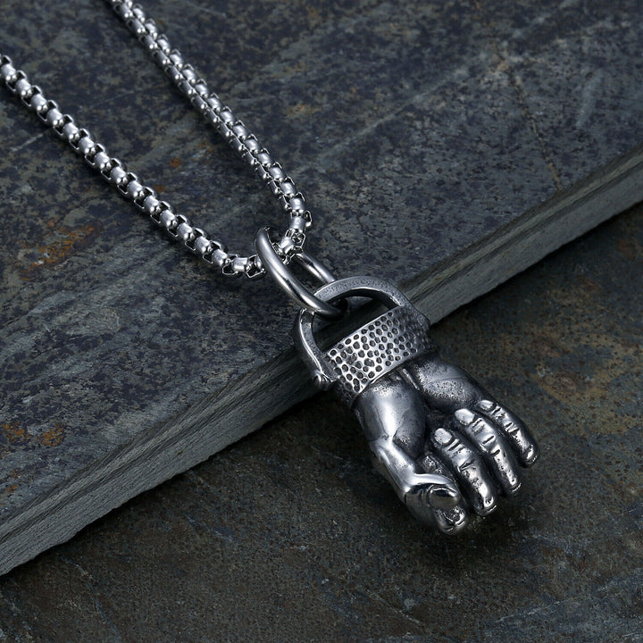 WorldNorse Retro Fist Vein Pendant Necklace