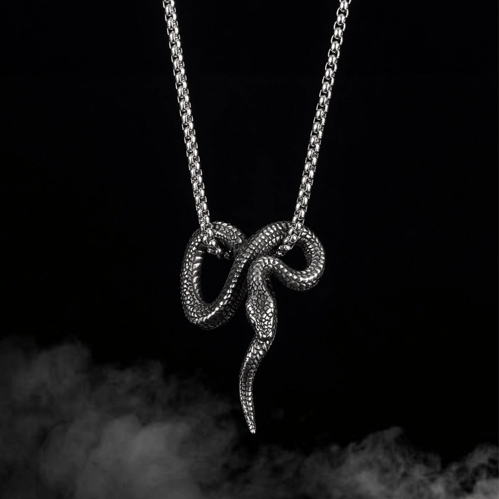 WorldNorse Gothic Python Snake-Shaped Necklace