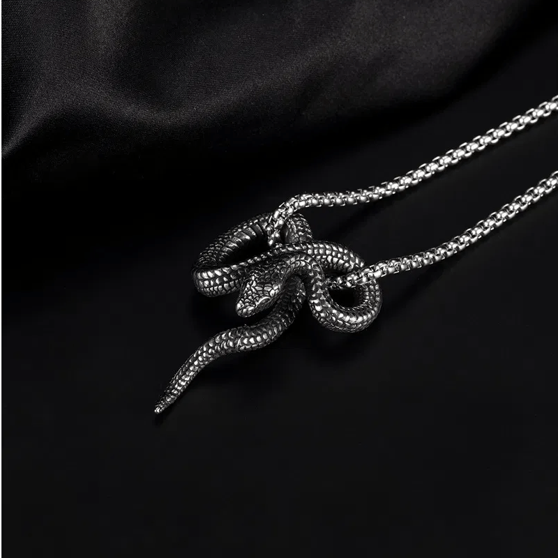 WorldNorse Gothic Python Snake-Shaped Necklace - image 1