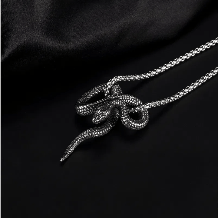 WorldNorse Gothic Python Snake-Shaped Necklace