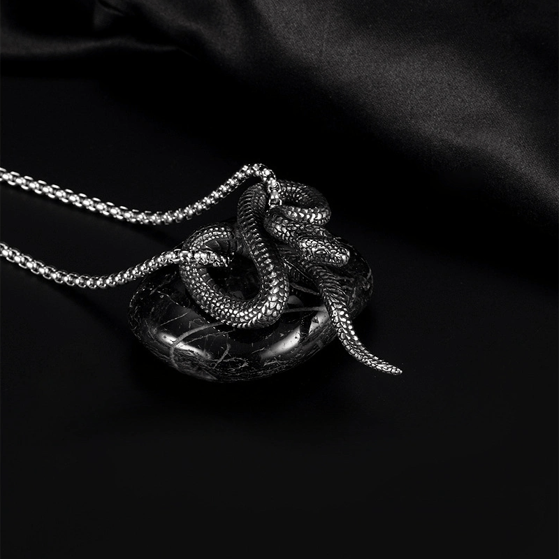 WorldNorse Gothic Python Snake-Shaped Necklace