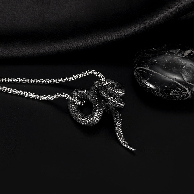 WorldNorse Gothic Python Snake-Shaped Necklace