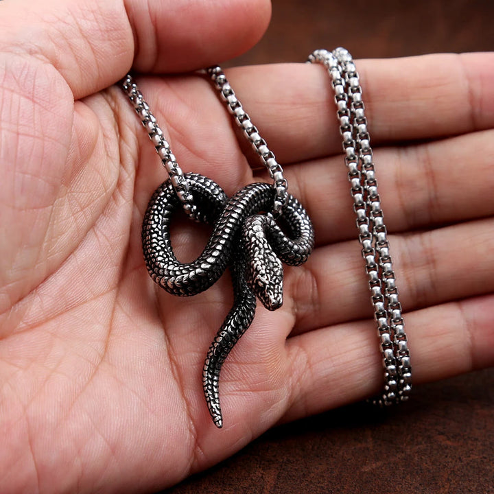 WorldNorse Gothic Python Snake-Shaped Necklace