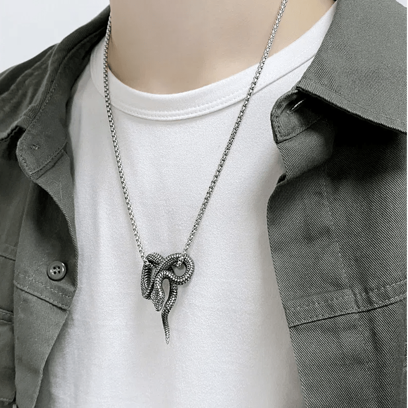 WorldNorse Gothic Python Snake-Shaped Necklace