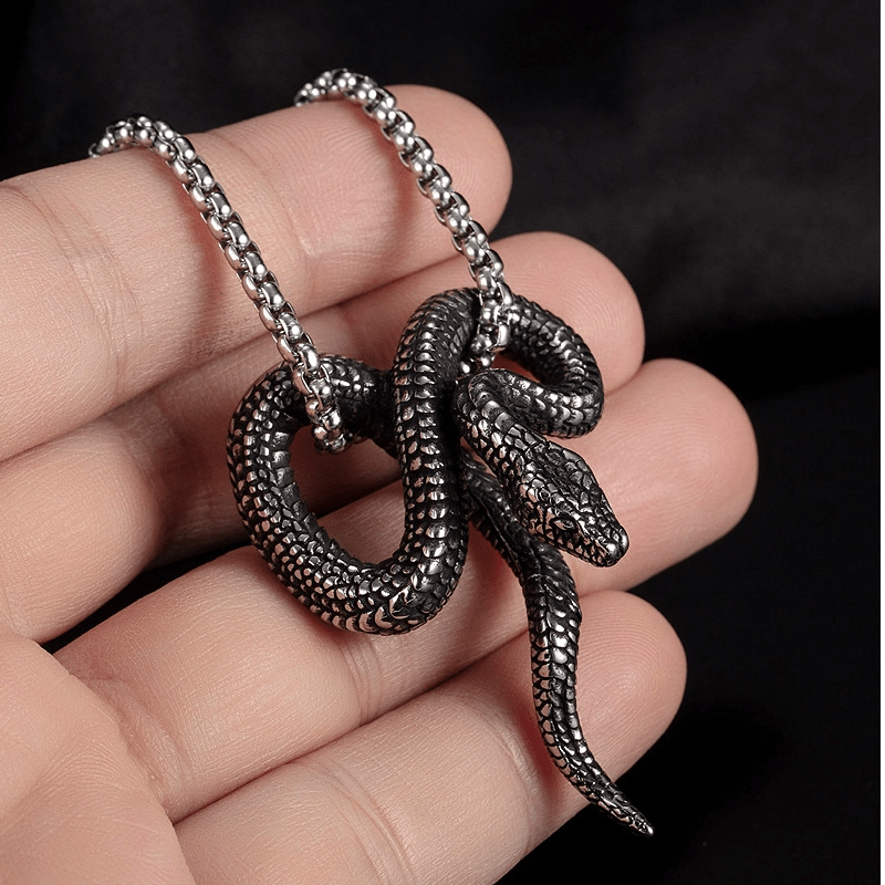 WorldNorse Gothic Python Snake-Shaped Necklace