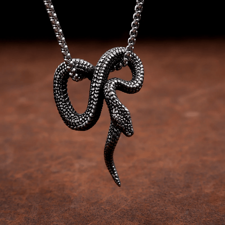 WorldNorse Gothic Python Snake-Shaped Necklace