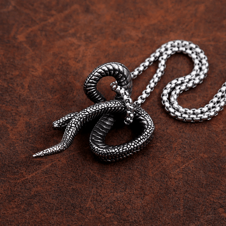 WorldNorse Gothic Python Snake-Shaped Necklace