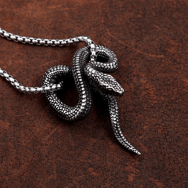 WorldNorse Gothic Python Snake-Shaped Necklace