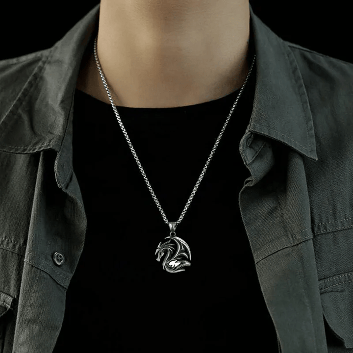 WorldNorse Norse Dragon Carving Necklace