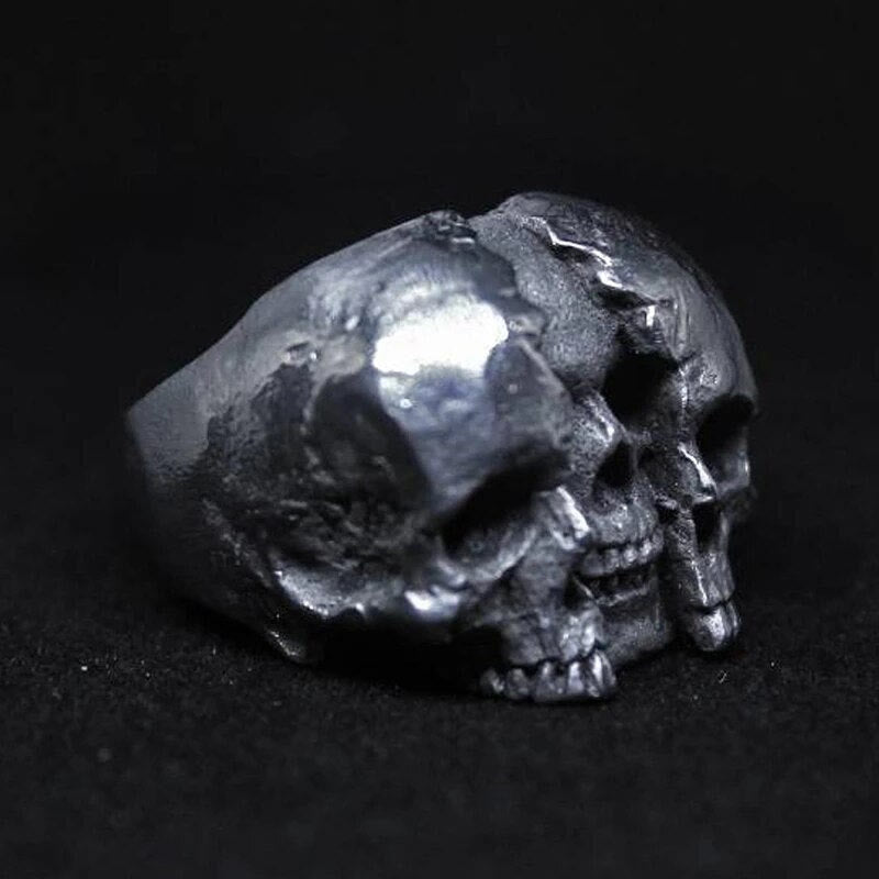 WorldNorse Double Face Skull Ghost Head Ring